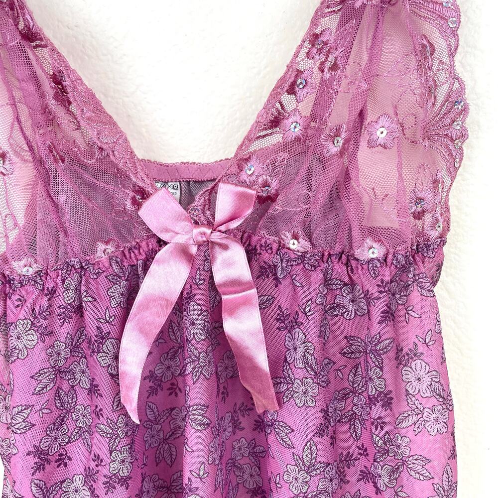 Womens Camisole Sz L Babydoll Fairy Coquette Lace Mesh Sheer Stretchy Dainty - Picture 5 of 7